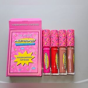 Ace Beaute Paletteopoly Lipstick Set - 3 Lipsticks & 1 Lip Gloss BNIB